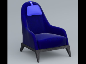 blue leather chair low-poly  3D Model