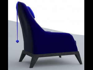 blue leather chair low-poly 3D मॉडल