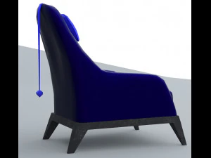 blue leather chair low-poly 3D Model