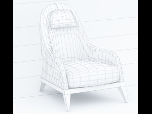 blue leather chair low-poly 3D मॉडल