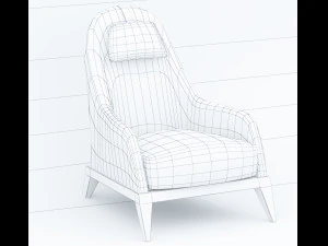 blue leather chair low-poly 3D Model