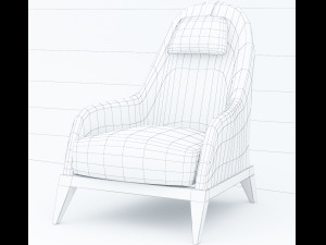 blue leather chair low-poly 3D मॉडल