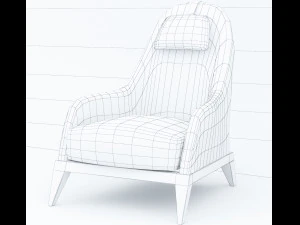 blue leather chair low-poly 3D Model