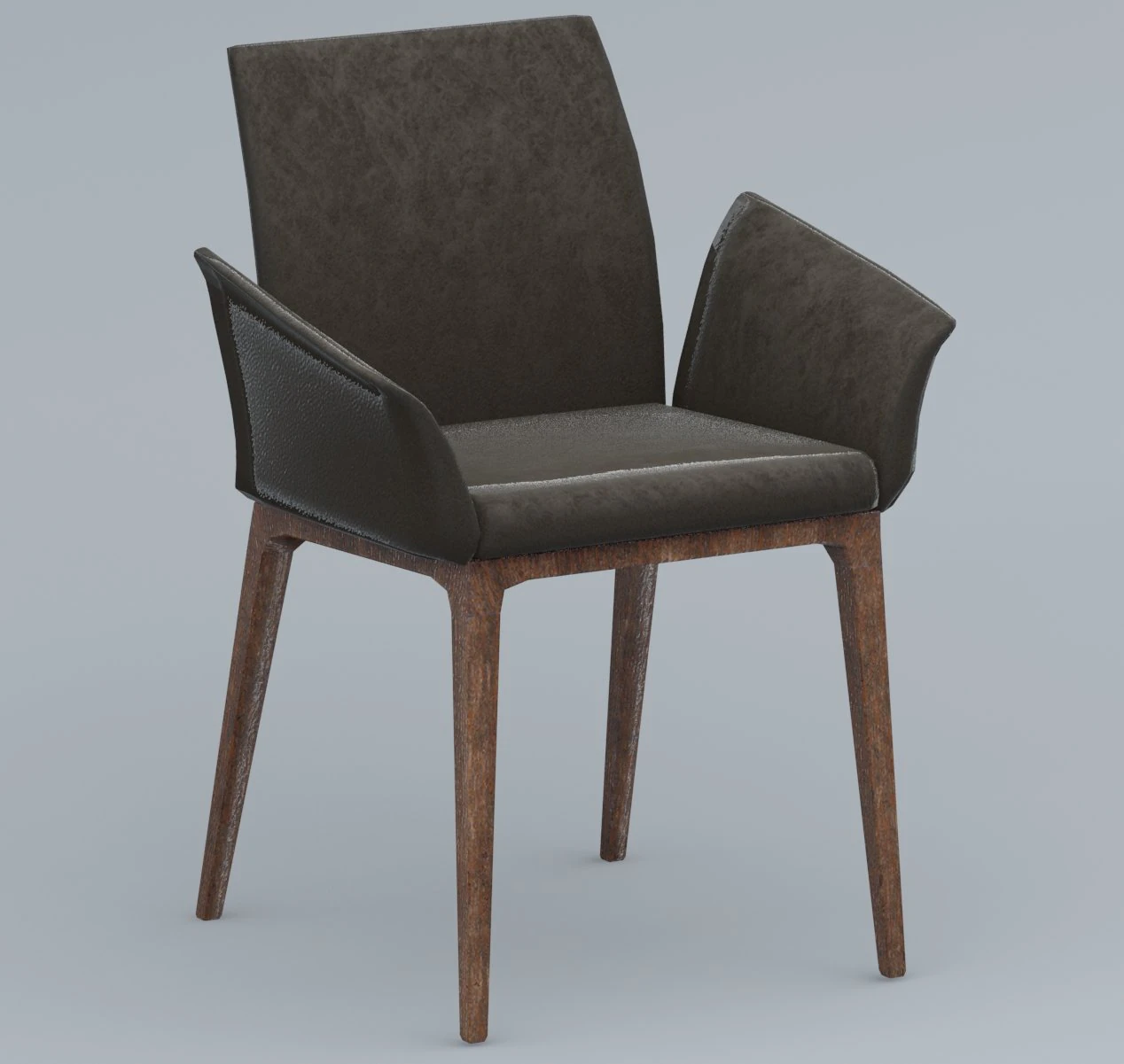bronw leather chair 3dsmax lowpoly low-poly 3D Model .c4d .max .obj .3ds .fbx .stl .blend 