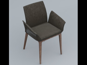 bronw leather chair 3dsmax lowpoly low-poly 3D 모델