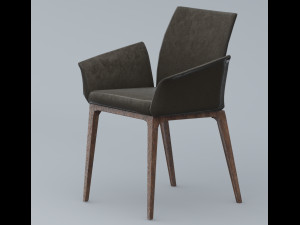 bronw leather chair 3dsmax lowpoly low-poly 3D 모델