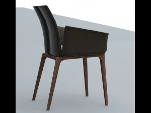 bronw leather chair 3dsmax lowpoly low-poly 3D Model
