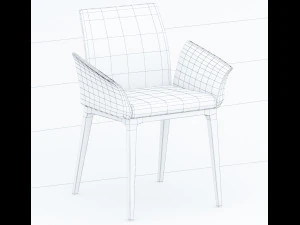 bronw leather chair 3dsmax lowpoly low-poly 3D Model