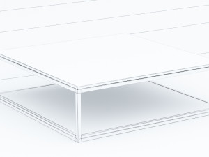 block glass coffee table low-poly 3D मॉडल