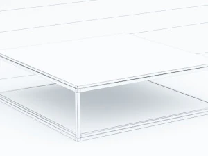 block glass coffee table low-poly 3D Model