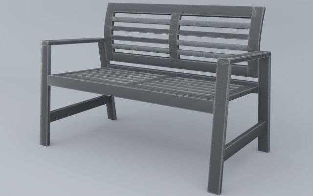 pvc bench outdoor low poly low-poly 3D Модель .c4d .max .obj .3ds .fbx .stl .blend 
