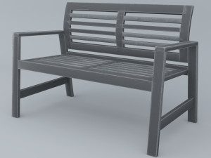 pvc bench outdoor low poly low-poly 3D Model