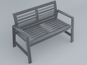 pvc bench outdoor low poly low-poly 3D Модель