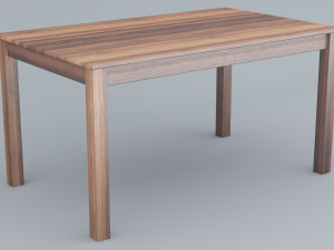 wooden table bjursnas ikea low-poly  3D Model