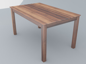 wooden table bjursnas ikea low-poly 3D Model