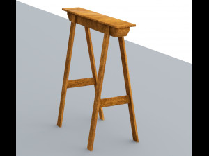 wooden table for plants low poly low-poly Modèle 3D
