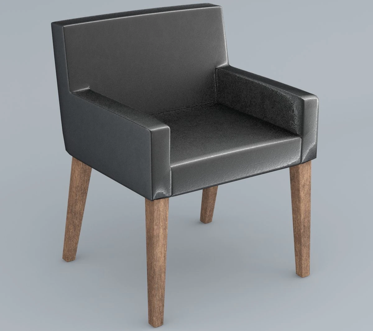 black leather chair low-poly 3D Model .c4d .max .obj .3ds .fbx .stl .blend