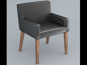 black leather chair low-poly Modelo 3D