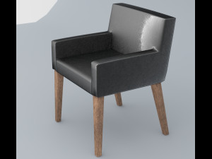 black leather chair low-poly 3D Model