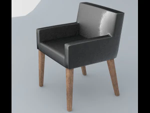 black leather chair low-poly 3D Model