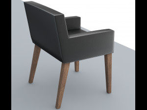 black leather chair low-poly 3D Model