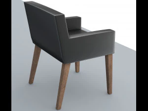 black leather chair low-poly 3D Model