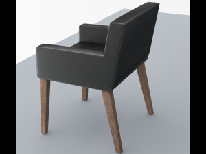 black leather chair low-poly 3D Model