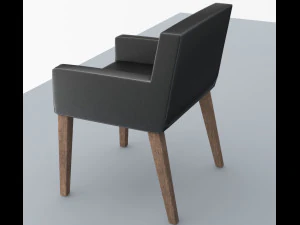 black leather chair low-poly 3D Model