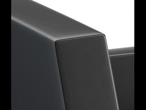 black leather chair low-poly 3D Model