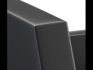 black leather chair low-poly 3D Model