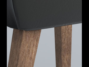 black leather chair low-poly 3D Model