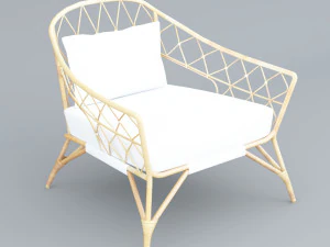 Stockholm IKEA Rattanstuhl Low-Poly 3D Modell