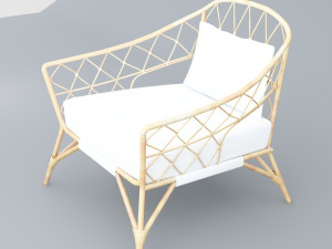 stockholm ikea rattan chair low-poly 3Dモデル