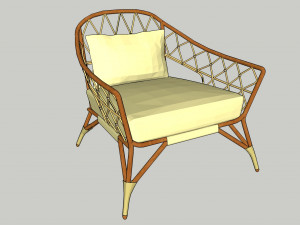 stockholm ikea rattan chair low-poly 3Dモデル