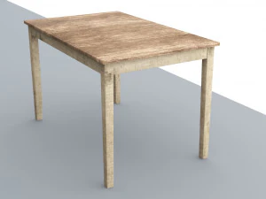 लकड़ी की मेज लो पॉली लो-पॉली 3D मॉडल