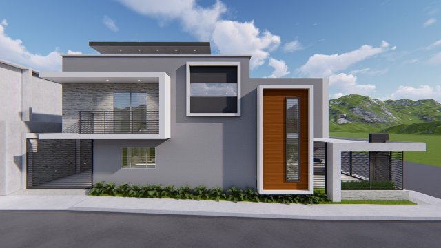 minimalist house only sketchup 2017 3D Модель .c4d .max .obj .3ds .fbx .stl .blend 