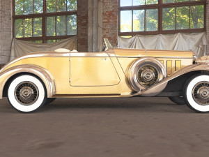 chrysler imperial 1932 low-poly Modelo 3D