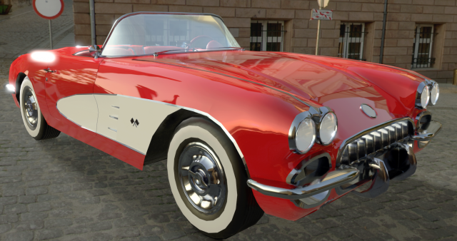 chevrolet corvette 1958 3Dモデル .c4d .max .obj .3ds .fbx .stl .blend 