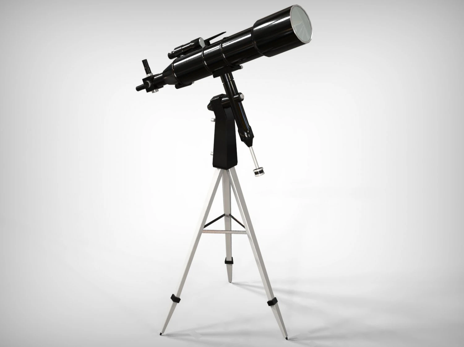 realistic telescope lowpoly blender 3D Model .c4d .max .obj .3ds .fbx .stl .blend