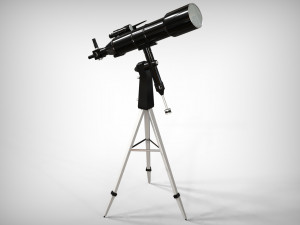 realistic telescope lowpoly blender Modelo 3D