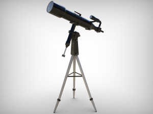 realistic telescope lowpoly blender 3D Model