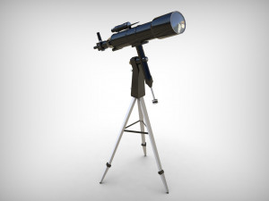 realistic telescope lowpoly blender 3D Model