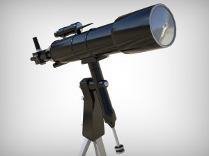 realistic telescope lowpoly blender 3D Model