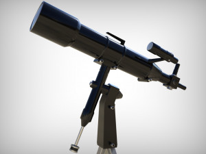 realistic telescope lowpoly blender 3D Model