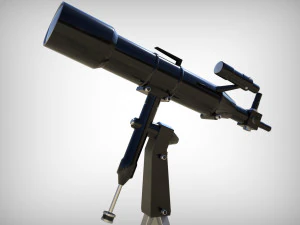 realistic telescope lowpoly blender 3D Model