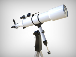 realistic telescope lowpoly blender 3D Model