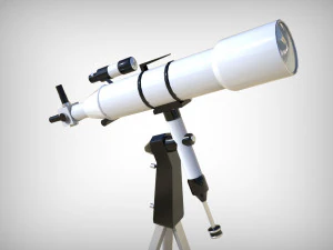 realistic telescope lowpoly blender 3D Model