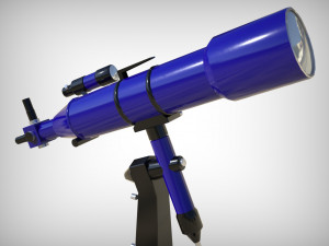 realistic telescope lowpoly blender 3D Model