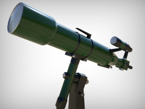 realistic telescope lowpoly blender 3D Model