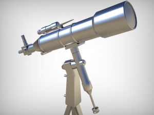 realistic telescope lowpoly blender 3D Model